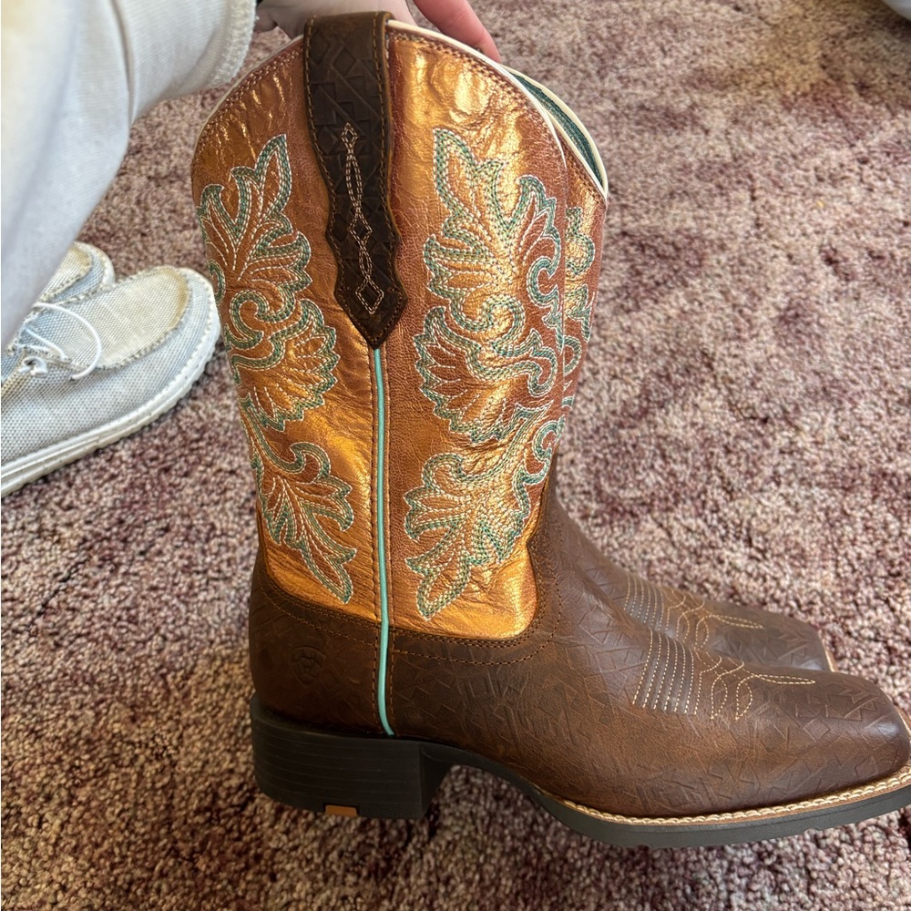 Ariat Brown and Gold Western Boots